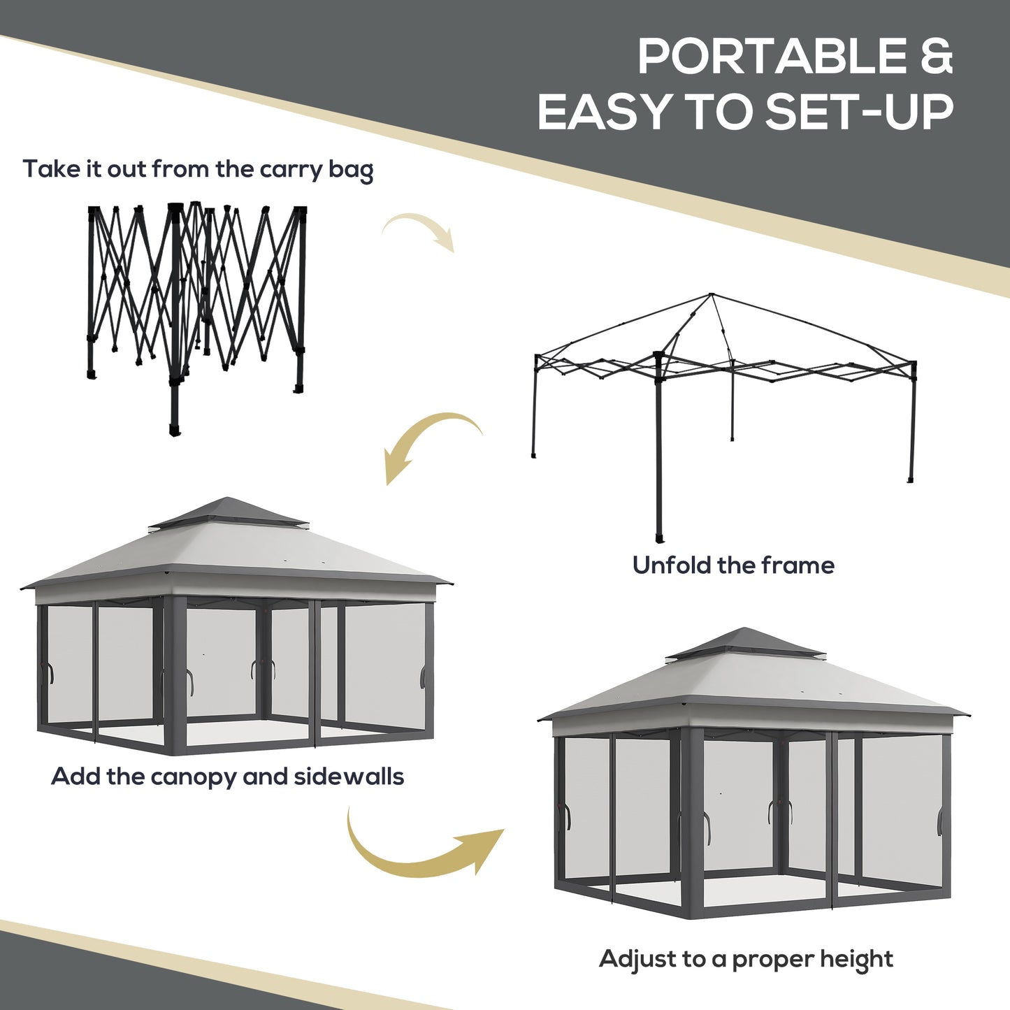 outsunny-3-x-3m-pop-up-gazebo-height-adjustable-instant-event-shelter-with-netting-and-carrying-bag-grey
