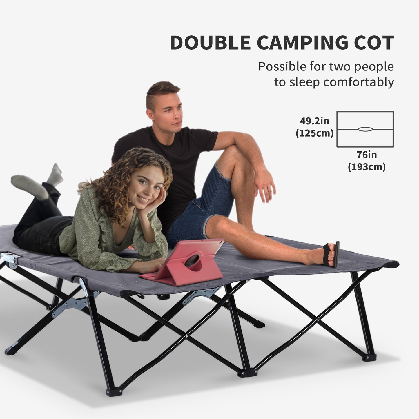 outsunny-outdoor-double-camping-folding-cot-portable-sunbed-with-carry-bag
