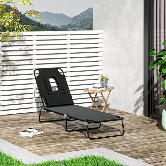 outsunny-sun-lounger-foldable-reclining-chair-with-pillow-and-reading-hole-garden-beach-outdoor-recliner-adjustable-black
