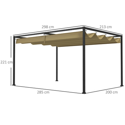 outsunny-3x2m-metal-pergola-with-retractable-roof-garden-gazebo-canopy-shelter-for-outdoor-patio-khaki