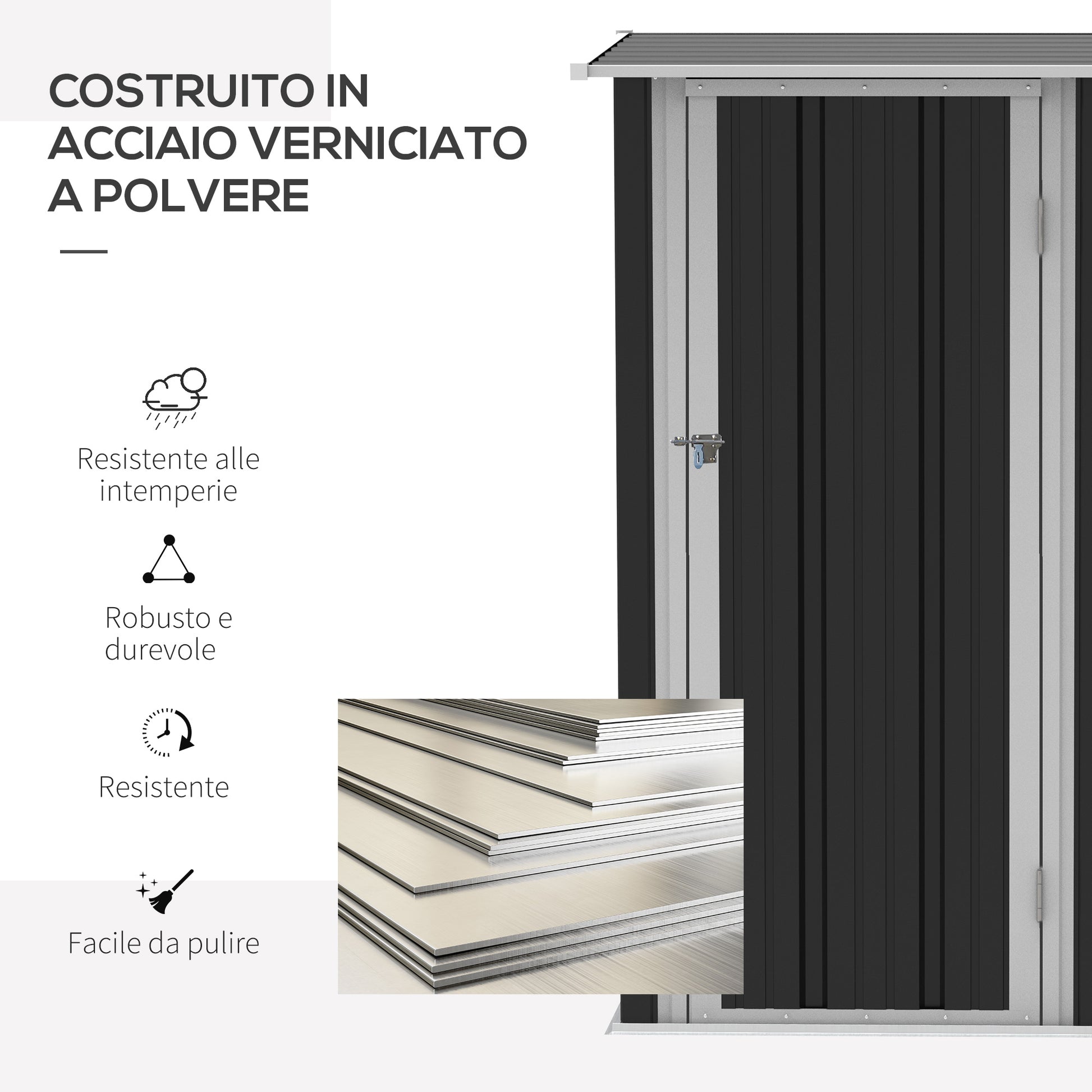 outsunny-garden-storage-shed-outdoor-tool-shed-with-sloped-roof-lockable-door-for-equipment-bikes-grey-142-x-84-x-189cm