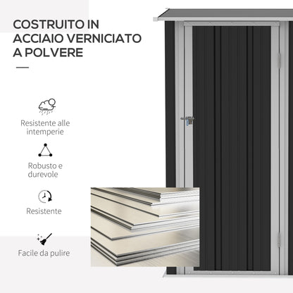 outsunny-garden-storage-shed-outdoor-tool-shed-with-sloped-roof-lockable-door-for-equipment-bikes-grey-142-x-84-x-189cm
