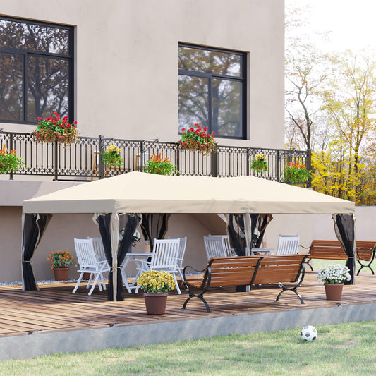 outsunny-3m-x-6-m-garden-pop-up-canopy-marquee-w-mesh-apron-beige