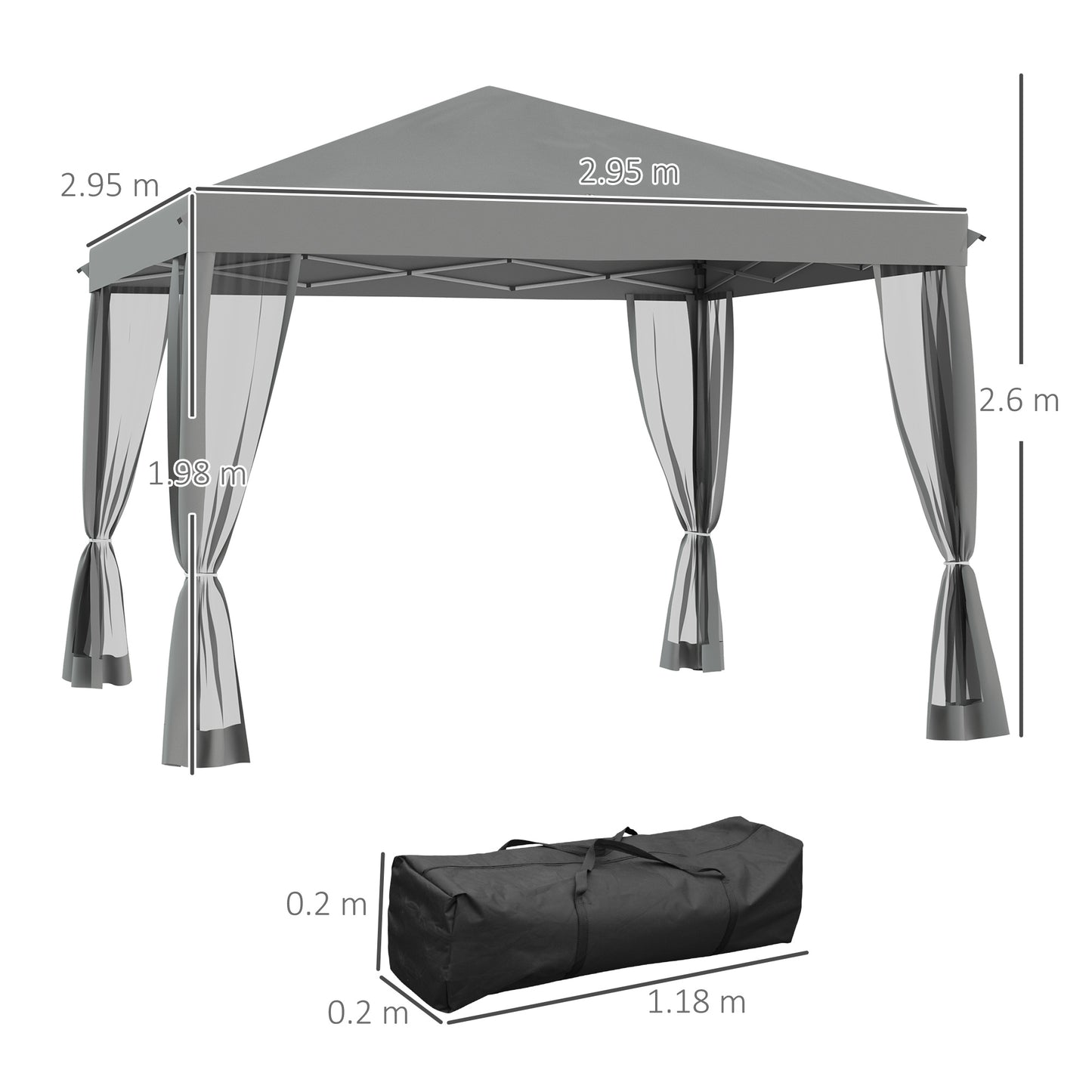 outsunny-3-x-3-m-pop-up-gazebo-garden-tent-with-removable-mesh-sidewall-netting-carry-bag-for-backyard-patio-outdoor-light-grey