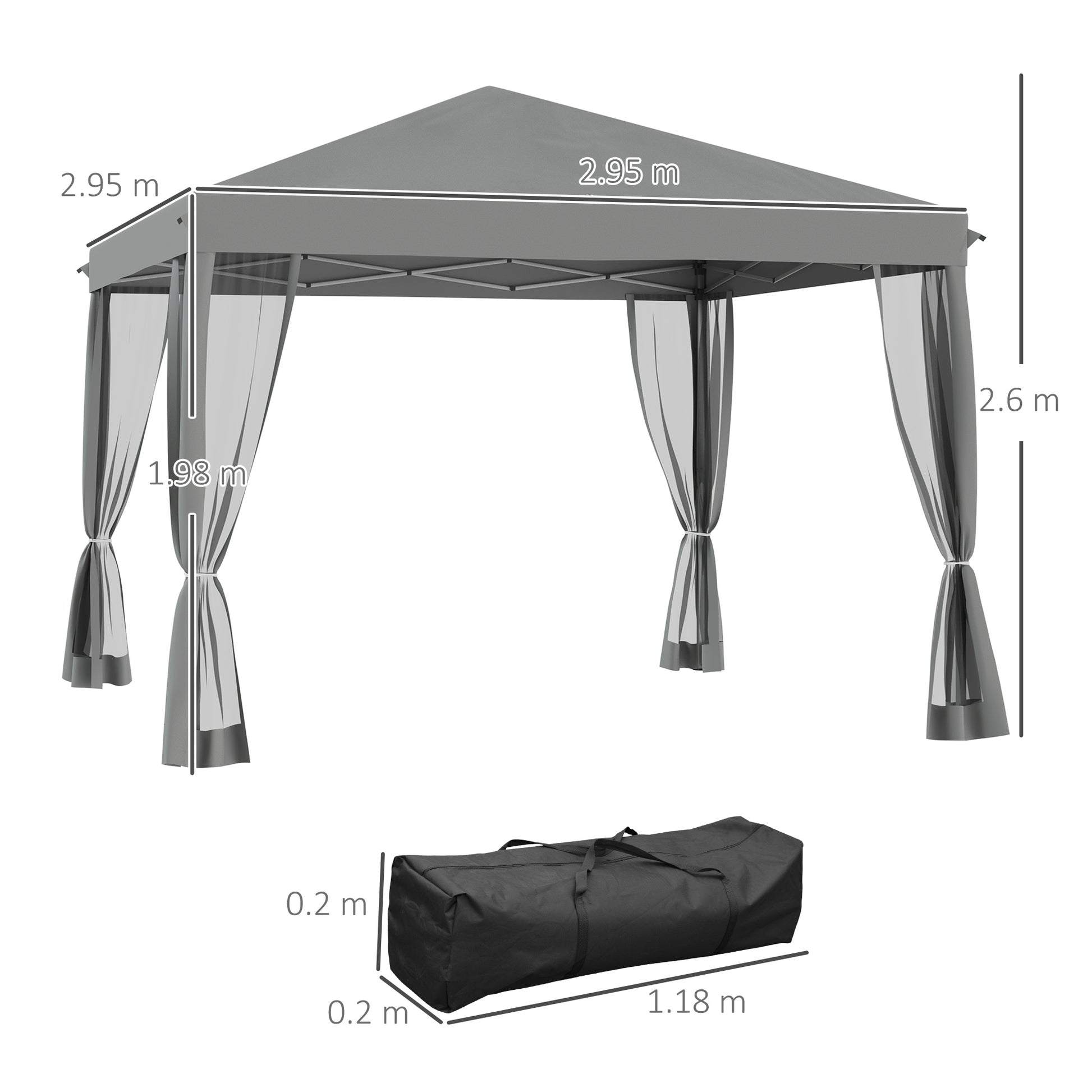 outsunny-3-x-3-m-pop-up-gazebo-garden-tent-with-removable-mesh-sidewall-netting-carry-bag-for-backyard-patio-outdoor-light-grey