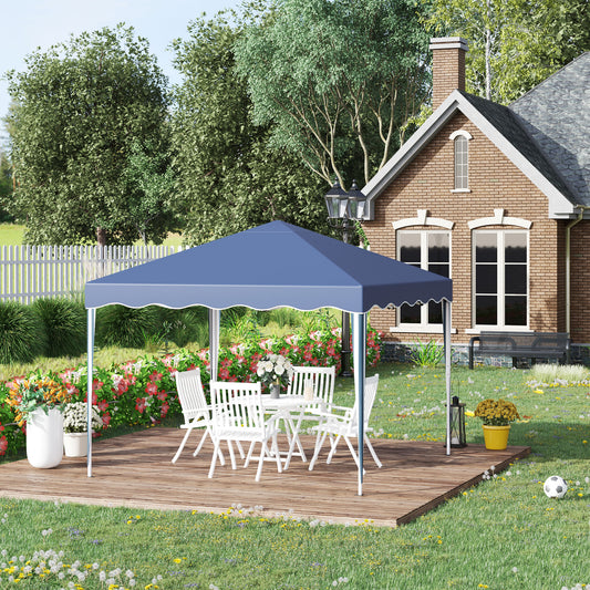 outsunny-3x3m-pop-up-gazebo-canopy-foldable-tent-with-carry-bag-adjustable-height-wave-edge-garden-outdoor-party-tent-blue