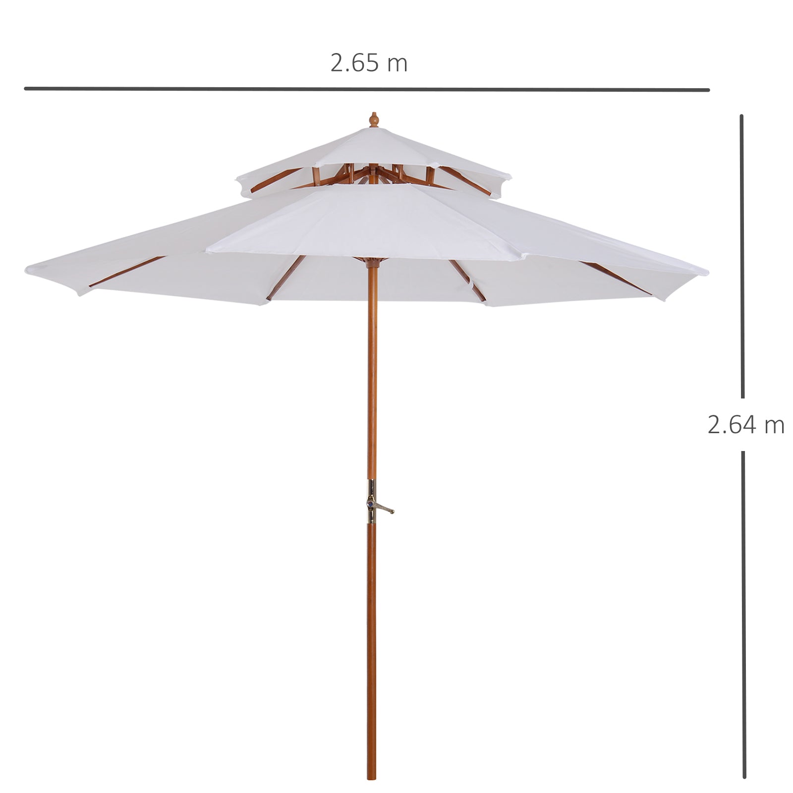 outsunny-2-7m-patio-umbrella-double-tier-garden-parasol-umbrella-outdoor-sun-umbrella-sunshade-bamboo-parasol-cream-white
