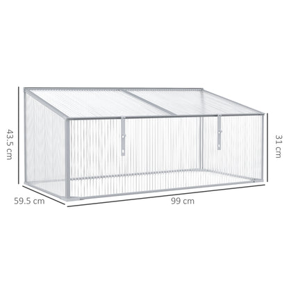 outsunny-garden-polycarbonate-cold-frame-greenhouse-grow-house-flower-vegetable-plants-bed-aluminium-frame-99l-x-60w-x-44h-cm
