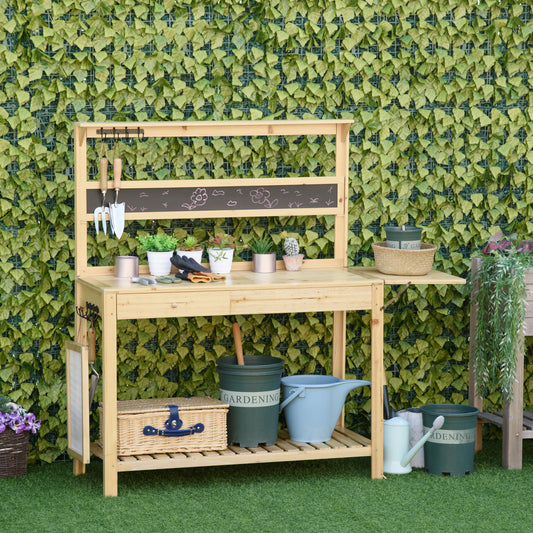 outsunny-potting-bench-table-garden-work-bench-workstation-with-metal-sieve-screen-chalkboard-hidden-sink-drawer-for-patio-courtyards-balcony
