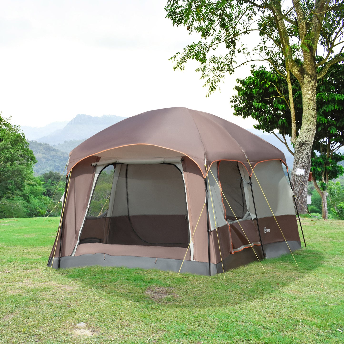 outsunny-3-4-man-two-room-camping-tent-with-vestibule-uv50-cabin-tent-with-3000-mm-water-column-groundsheet-portable-carry-bag-for-travel-hiking