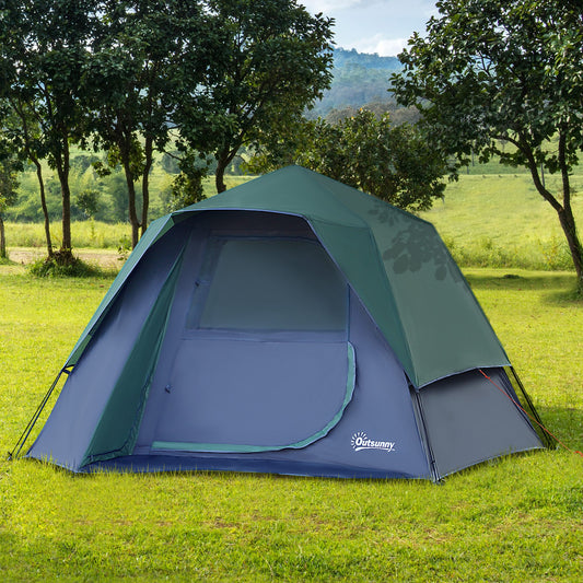 outsunny-fibreglass-frame-3-4-person-lightweight-camping-tent-green