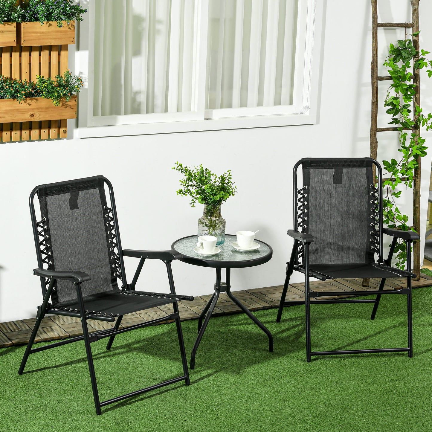 outsunny-2-pcs-patio-folding-chair-set-outdoor-portable-loungers-for-camping-pool-beach-deck-lawn-w-armrest-steel-frame-black