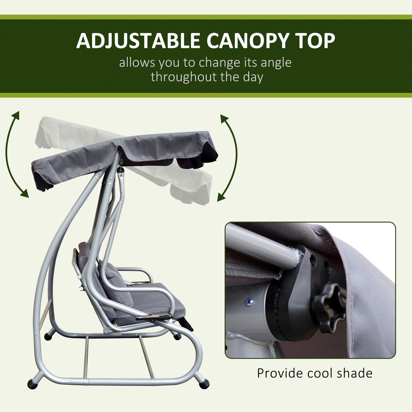 outsunny-2-in-1-garden-swing-seat-bed-3-seater-swing-chair-hammock-bench-bed-with-tilting-canopy-and-2-cushions-grey