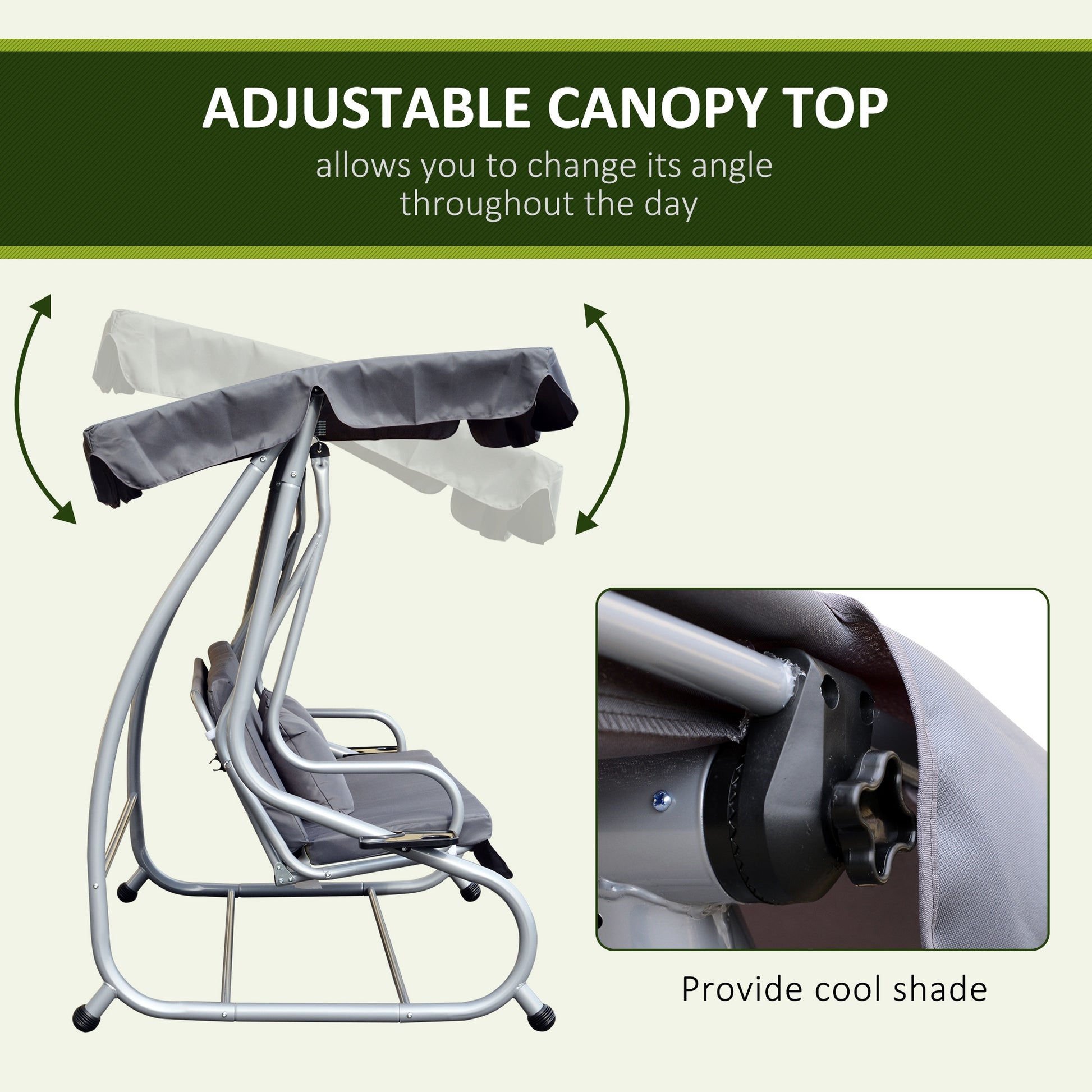 outsunny-2-in-1-garden-swing-seat-bed-3-seater-swing-chair-hammock-bench-bed-with-tilting-canopy-and-2-cushions-grey