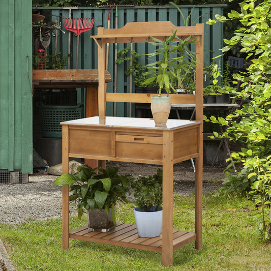 outsunny-wooden-spacious-garden-potting-table-with-large-storage-space-galvanized-metal-workstation-sink-shelves-80l-x-42w-x-142h-cm