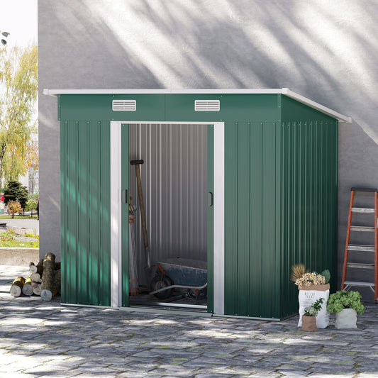 outsunny-6-8-x-4-3ft-outdoor-garden-storage-shed-tool-storage-box-for-backyard-patio-and-lawn-green