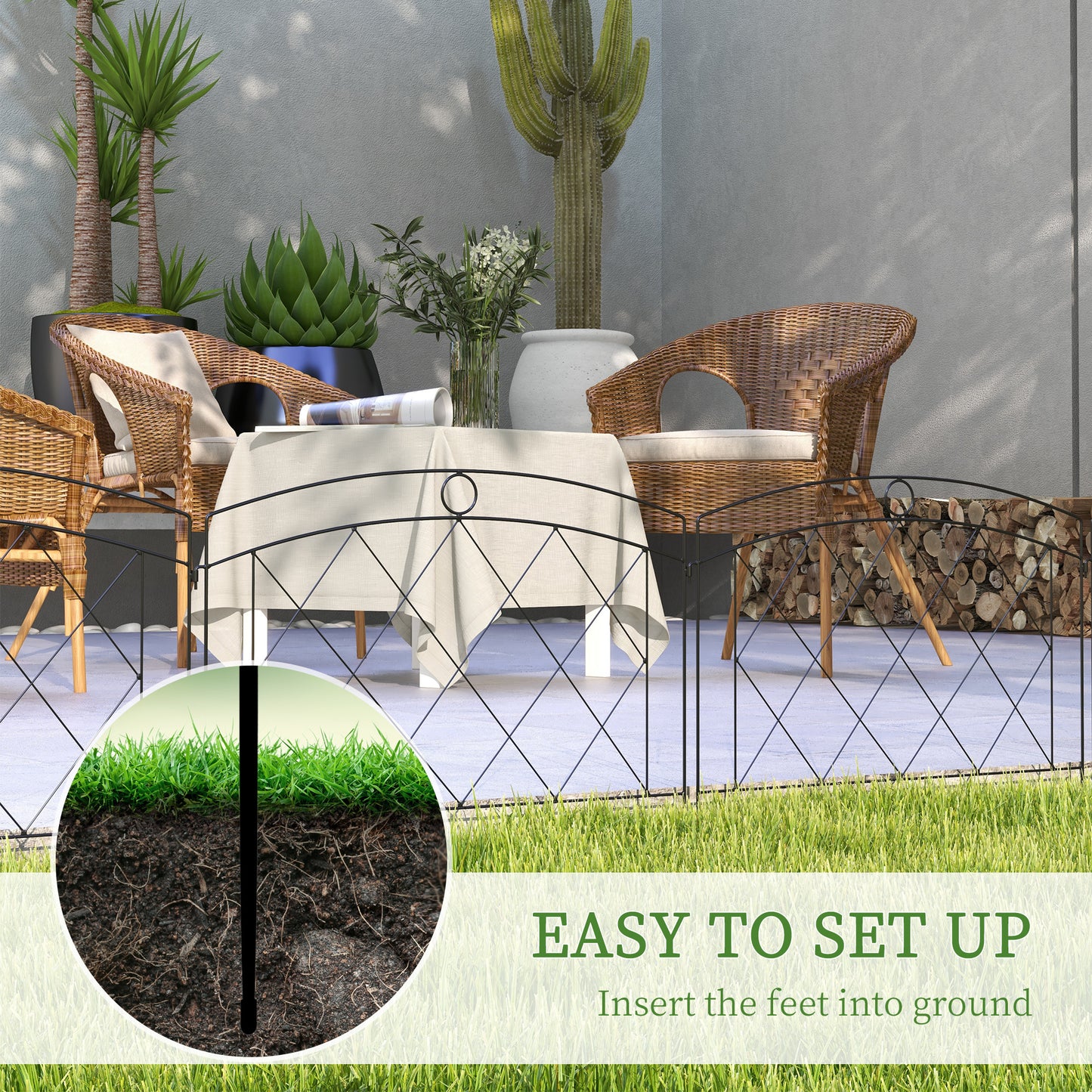 outsunny-metal-decorative-outdoor-picket-fence-panels-set-of-6-black