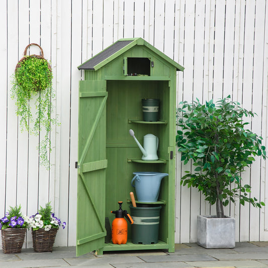 outsunny-garden-shed-vertical-utility-3-shelves-shed-wood-outdoor-garden-tool-storage-unit-storage-cabinet-77-x-54-2-x-179cm-green