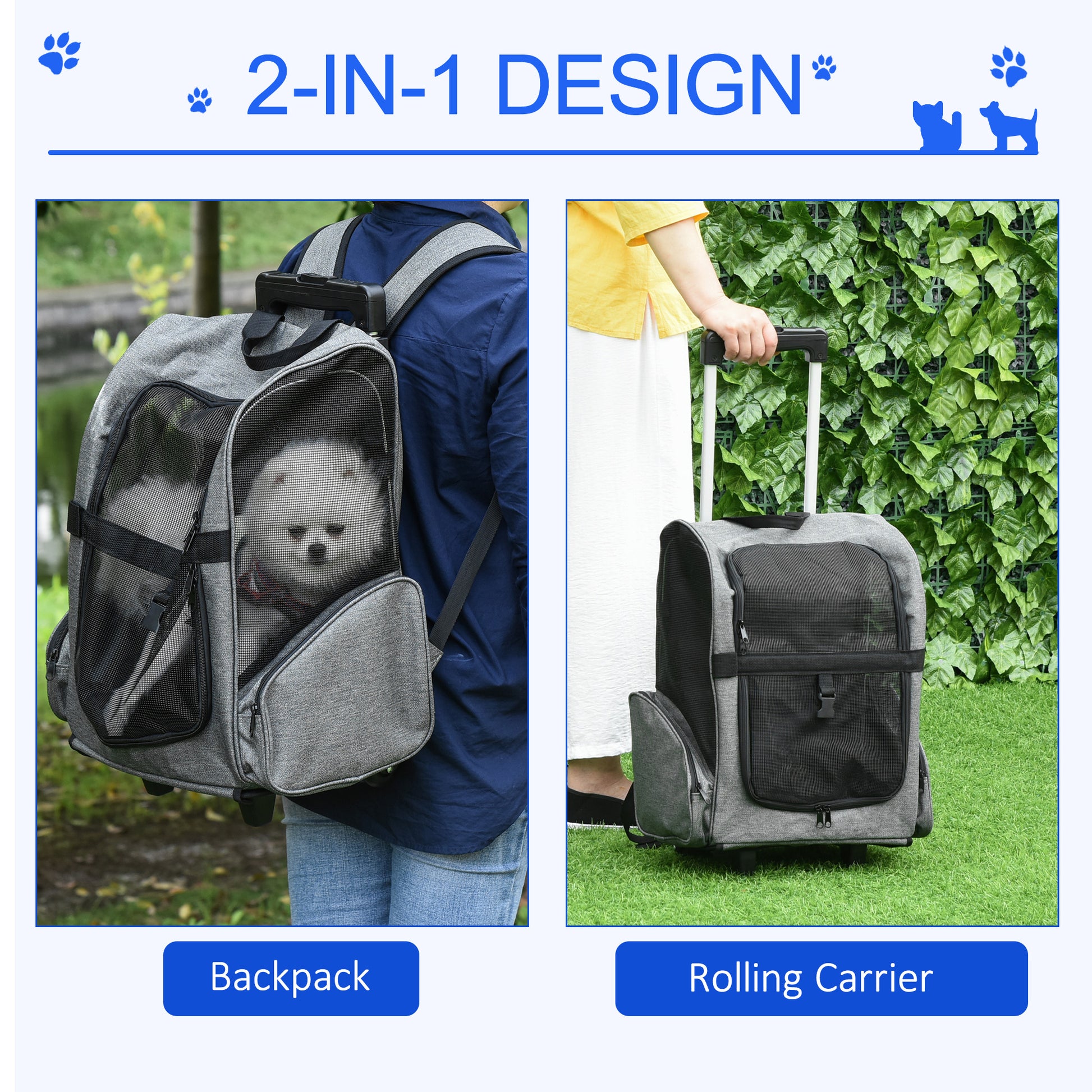 Pet Backpack Carrier PawHut Pet Travel Backpack Carrier For Cats & Small Dogs - With Wheels & Telescopic Handle Airline Approved Dog Carrier Pet Backpack Carrier PawHut Pet Travel Backpack Carrier For Cats & Small Dogs - With Wheels & Telescopic Handle Airline Approved Dog Carrier