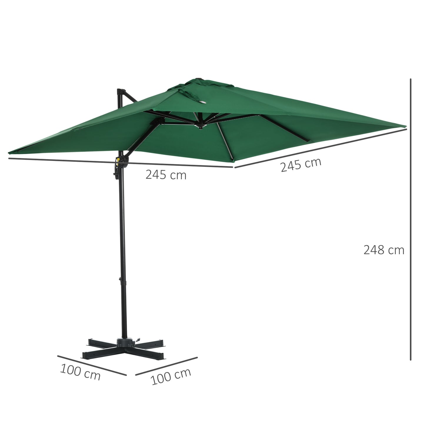 outsunnysquare-outdoor-umbrella-parasol-w-360-rotation-245lx245wx248h-cm-green