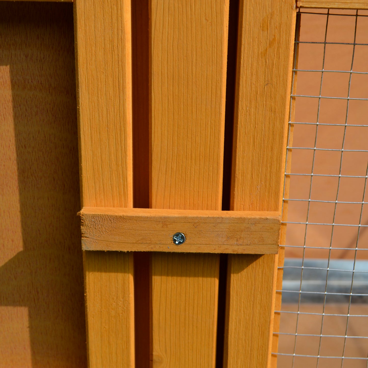 PawHut Wooden Rabbit Hutch Guinea Pigs House Outdoor Small Animal Bunny Cage w/ Hinged Top Slide out Tray 115 x 44.3 x 65 cm