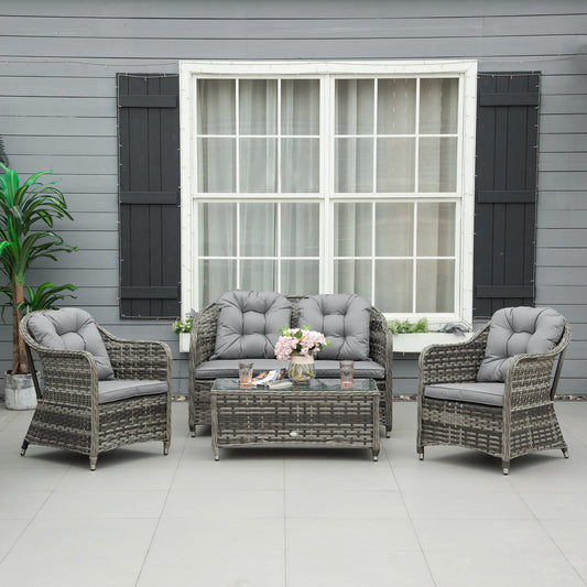 outsunny-4-seater-pe-rattan-wicker-sofa-set-outdoor-conservatory-furniture-lawn-patio-coffee-table-w-cushion-grey