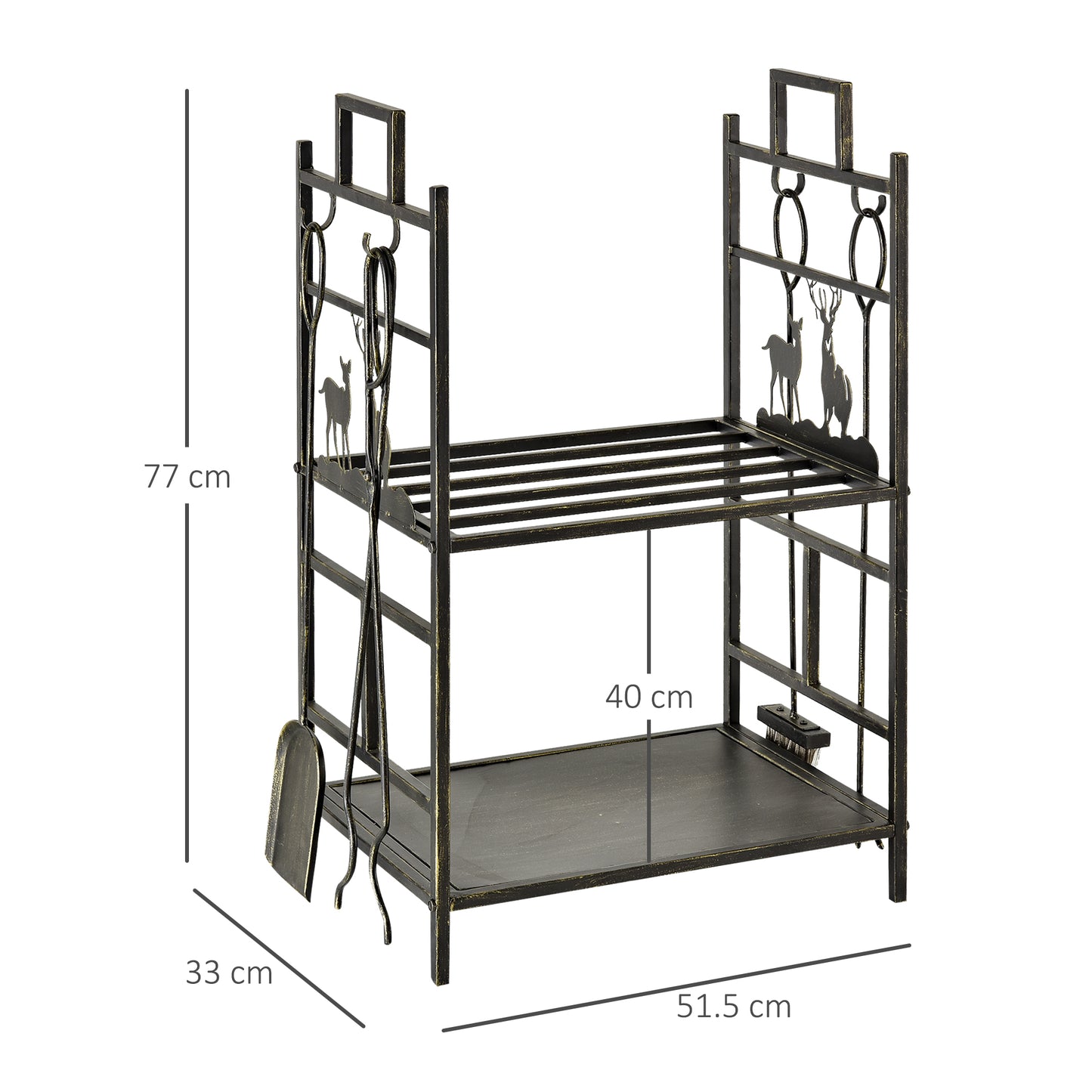 outsunny-2-layer-heavy-duty-firewood-rack-wood-log-fireplace-stacker-w-4-tools-gold