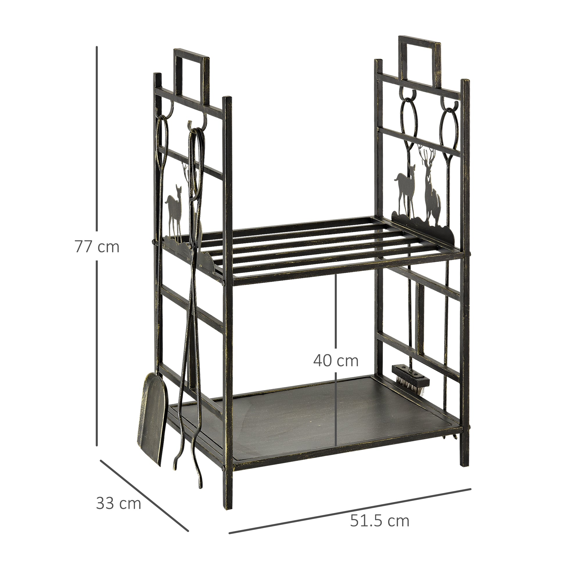 outsunny-2-layer-heavy-duty-firewood-rack-wood-log-fireplace-stacker-w-4-tools-gold