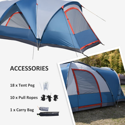 outsunny-3-4-man-camping-tent-with-2-rooms-dome-tent-with-2-doors-portable-carry-bag-uv-protection-for-fishing-hiking-blue