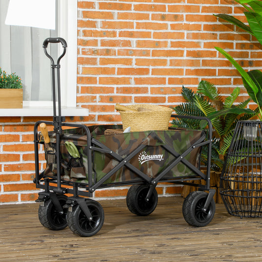 outsunny-folding-garden-trolley-outdoor-wagon-cart-with-carry-bag-for-beach-camping-festival-100kg-capacity-camouflage