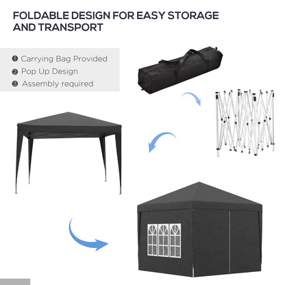 outsunny-3-x-3-meters-pop-up-water-resistant-gazebo-wedding-camping-party-tent-canopy-marquee-with-carry-bag-and-2-windows-black