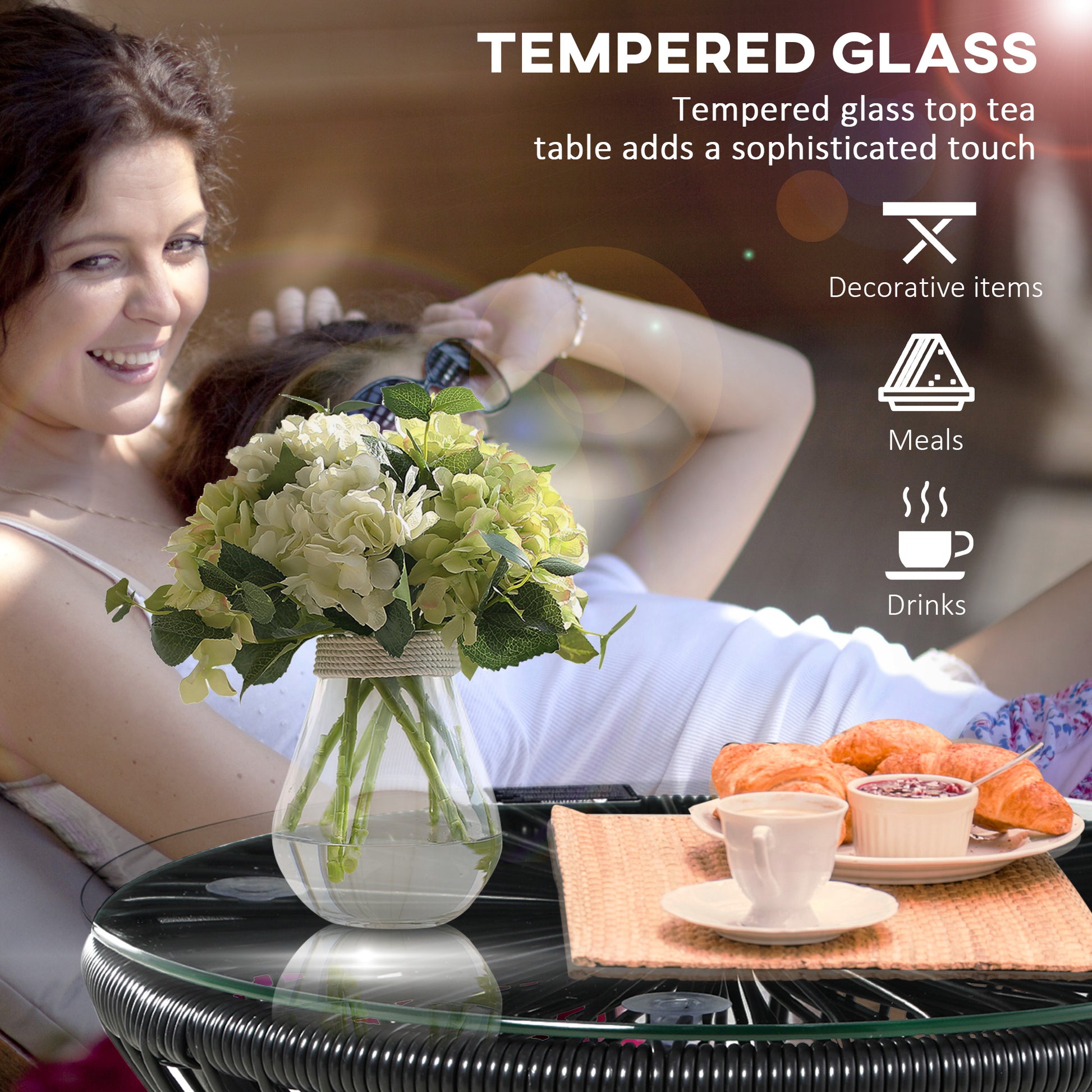 outsunny-round-end-table-rattan-side-table-hollow-drum-design-coffee-table-w-glass-tabletop-for-patio-garden-balcony-black