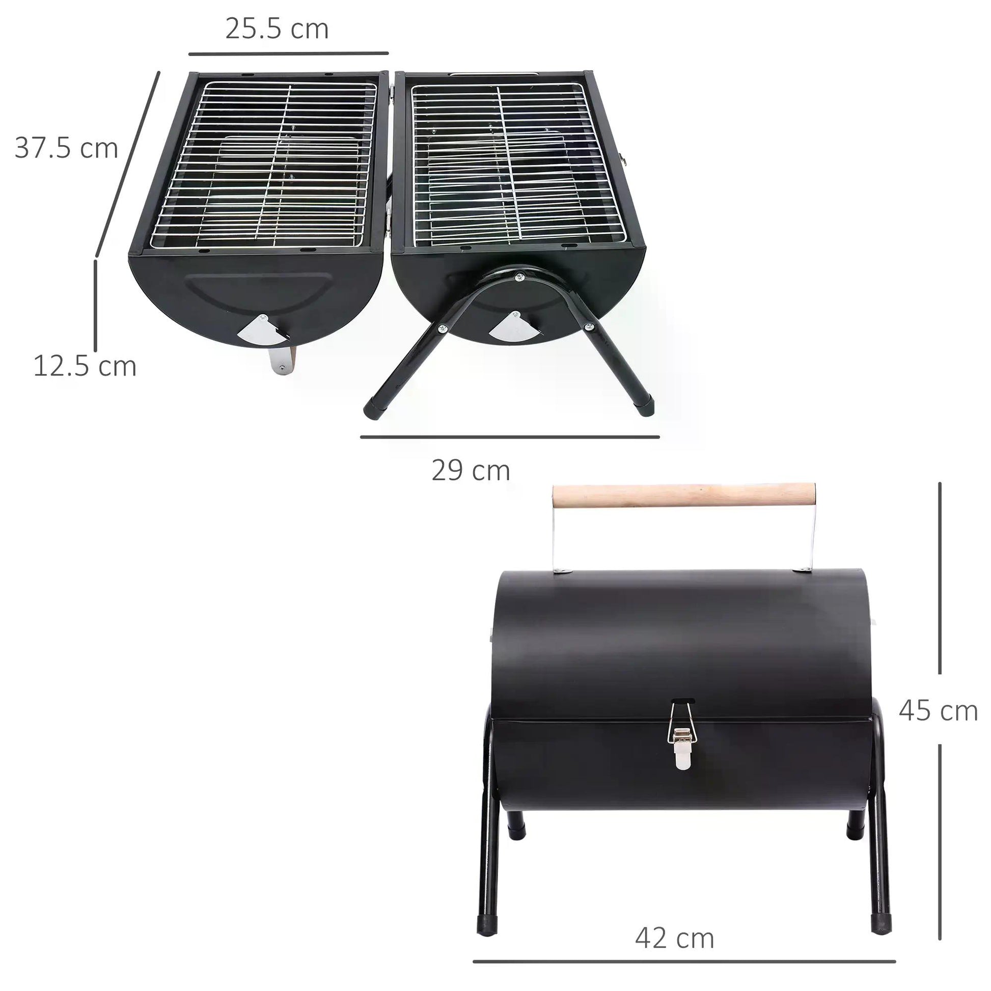 outsunny-charcoal-grill-portable-folding-charcoal-bbq-grill-outdoor-tabletop-barbecue-grill