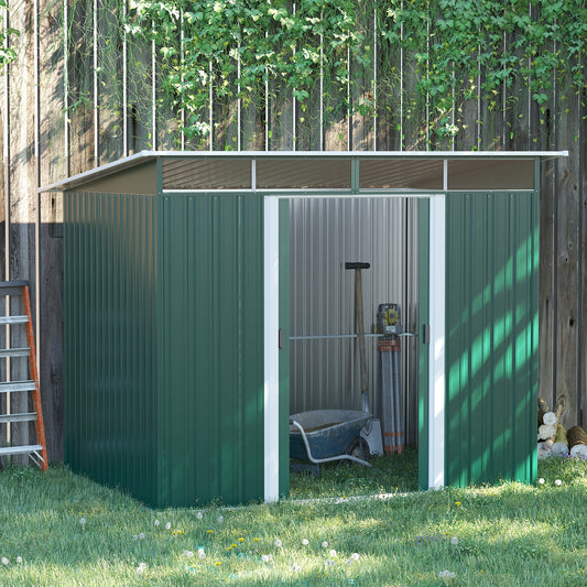 outsunny-pent-roofed-metal-garden-shed-house-hut-gardening-tool-storage-w-ventilation-260l-x-194w-x-200h-cm