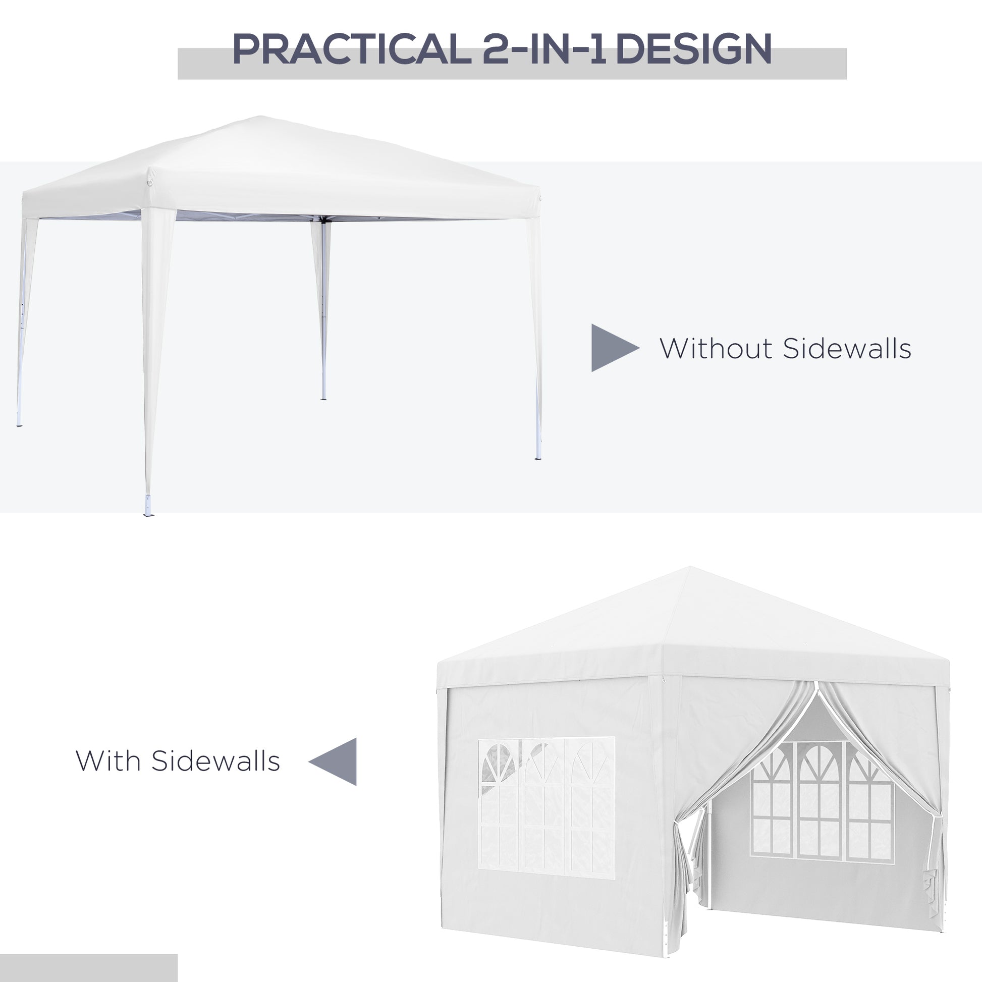 outsunny-3-x-3m-pop-up-gazebo-wedding-party-canopy-tent-marquee-with-carry-bag-and-windows-white
