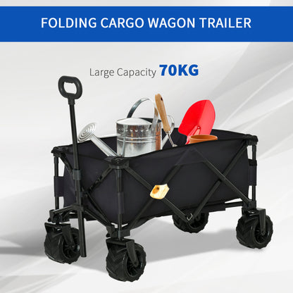 outsunny-outdoor-folding-garden-trolley-on-wheels-capming-cargo-wagon-cart-trailer-w-handle-wheels-for-beach-garden-black