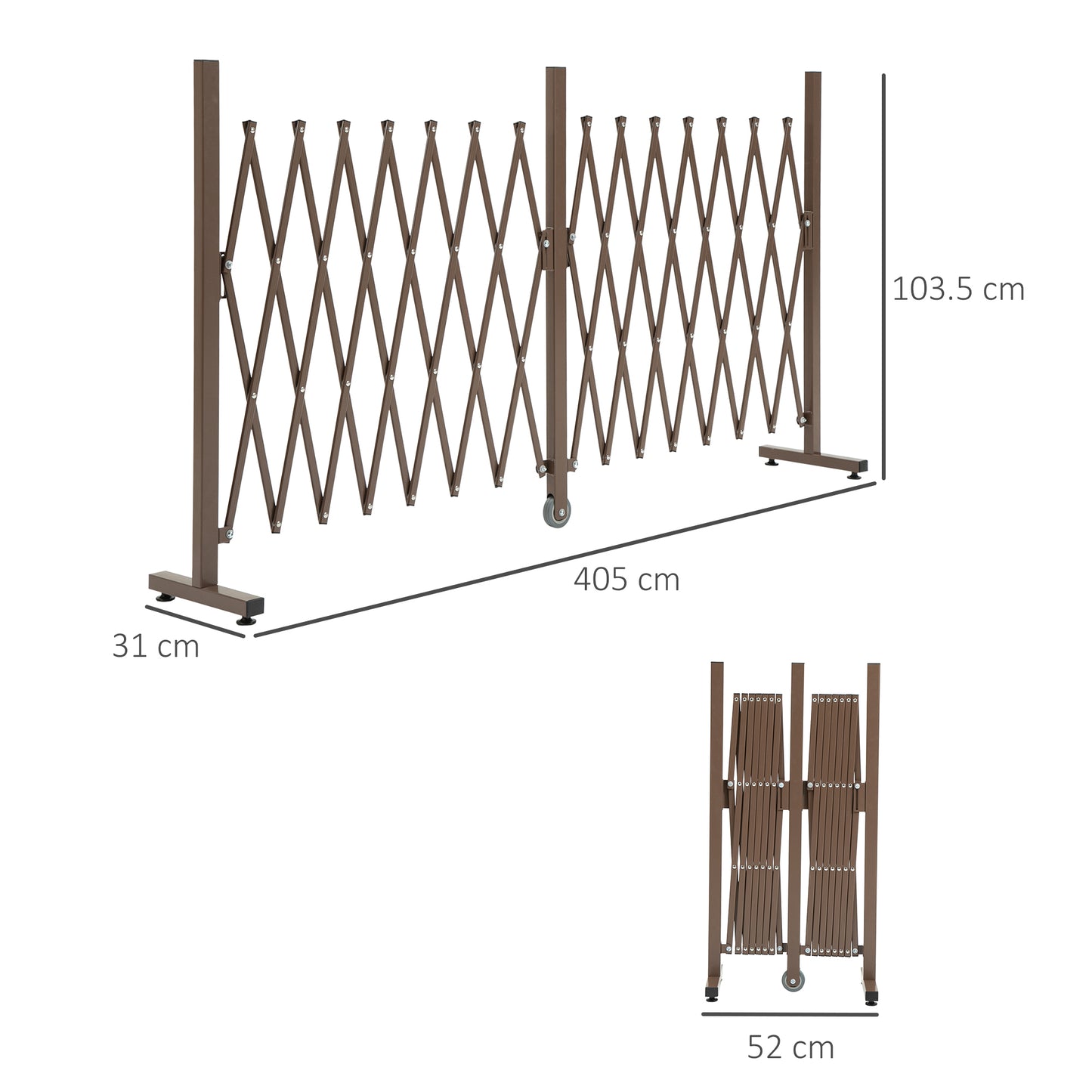 outsunny-expanding-trellis-fence-freestanding-movable-fence-foldable-garden-screen-panel-aluminium-405cm-x-103-5cm-dark-brown