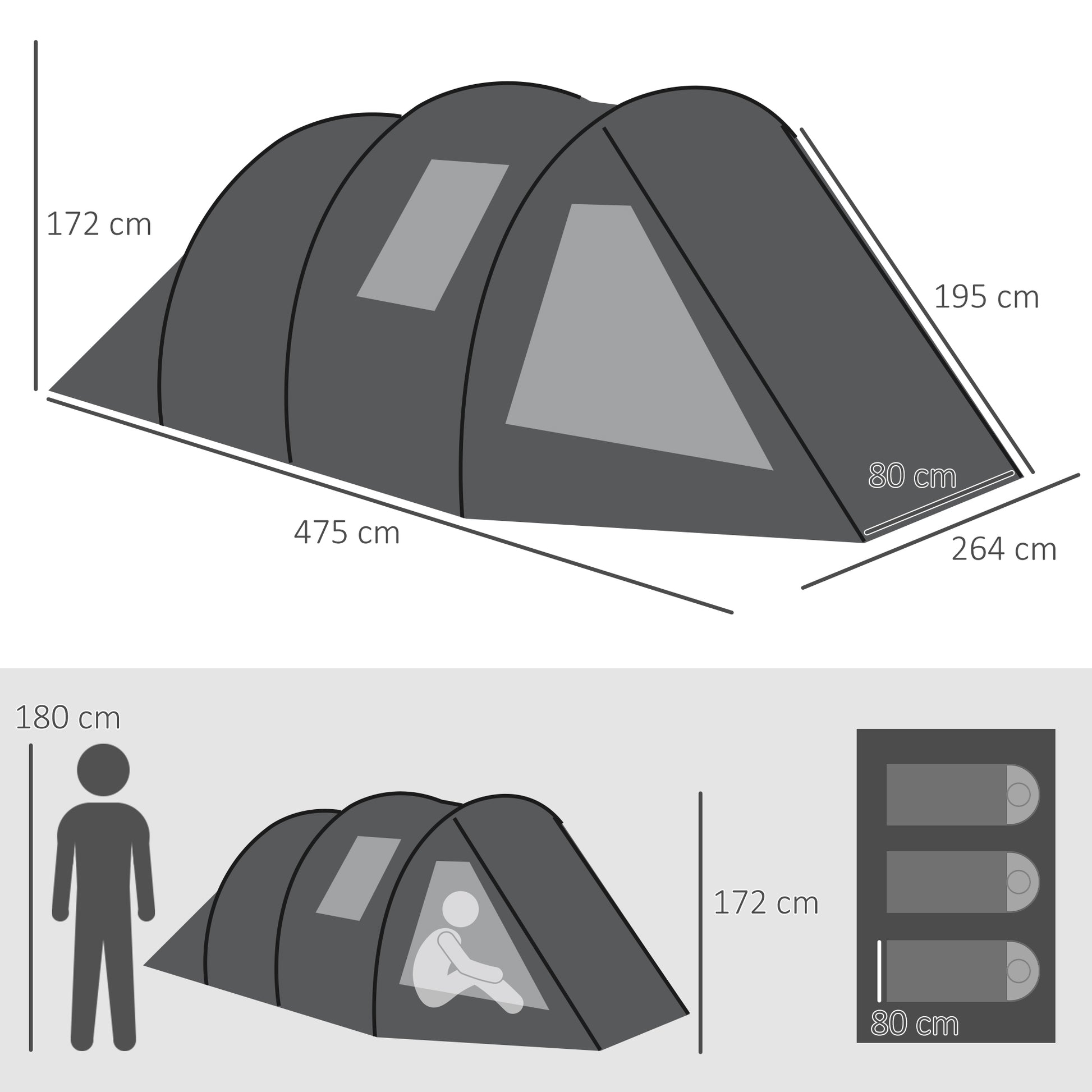 outsunny-3-4-man-tunnel-tent-two-room-camping-tent-with-windows-and-covers-portable-carry-bag-for-fishing-hiking-sports-festivals-black