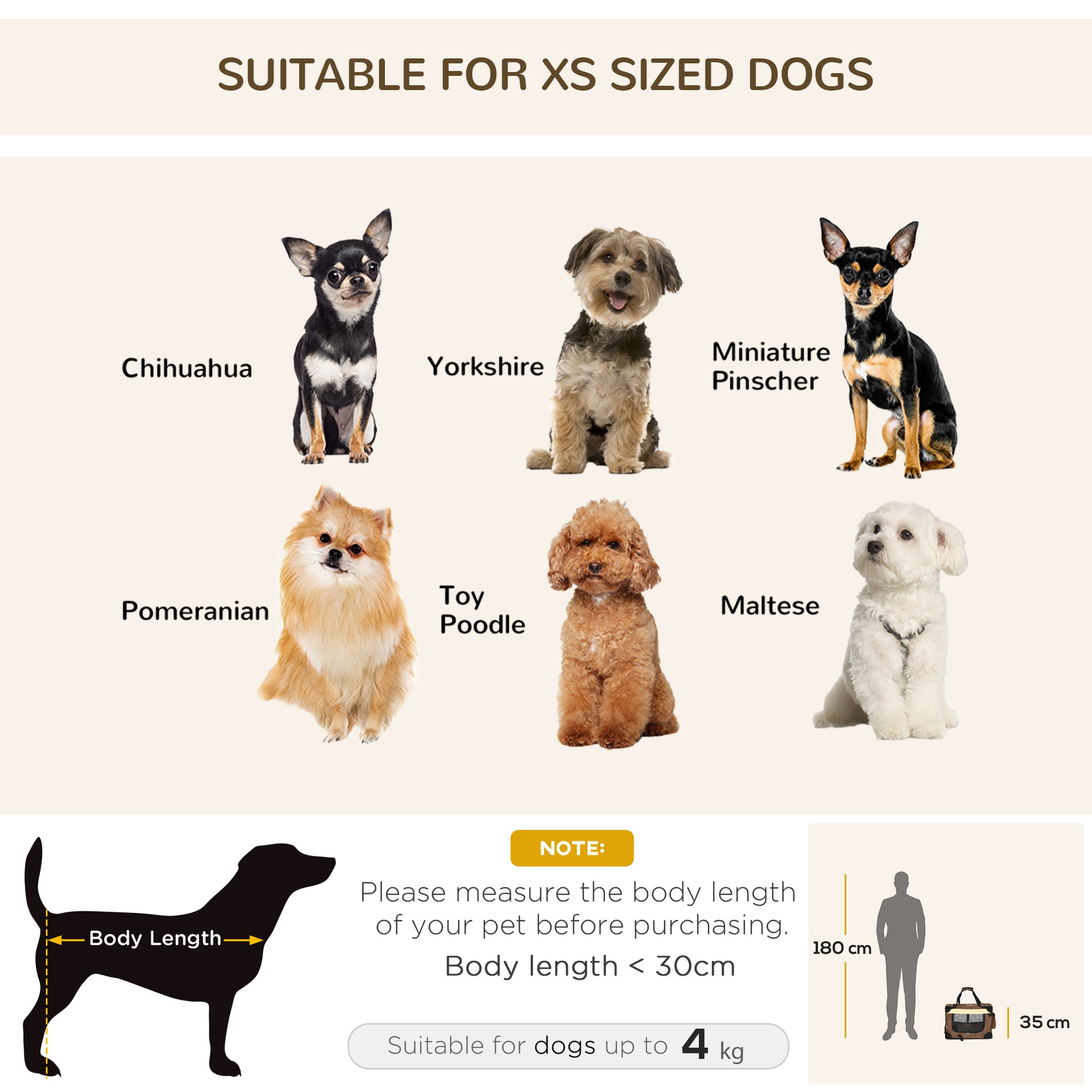 PawHut 51cm Foldable Pet Carrier, Dog Cage, Portable Cat Carrier, Cat Bag, Pet Travel Bag with Cushion for Miniature Dogs, Brown
