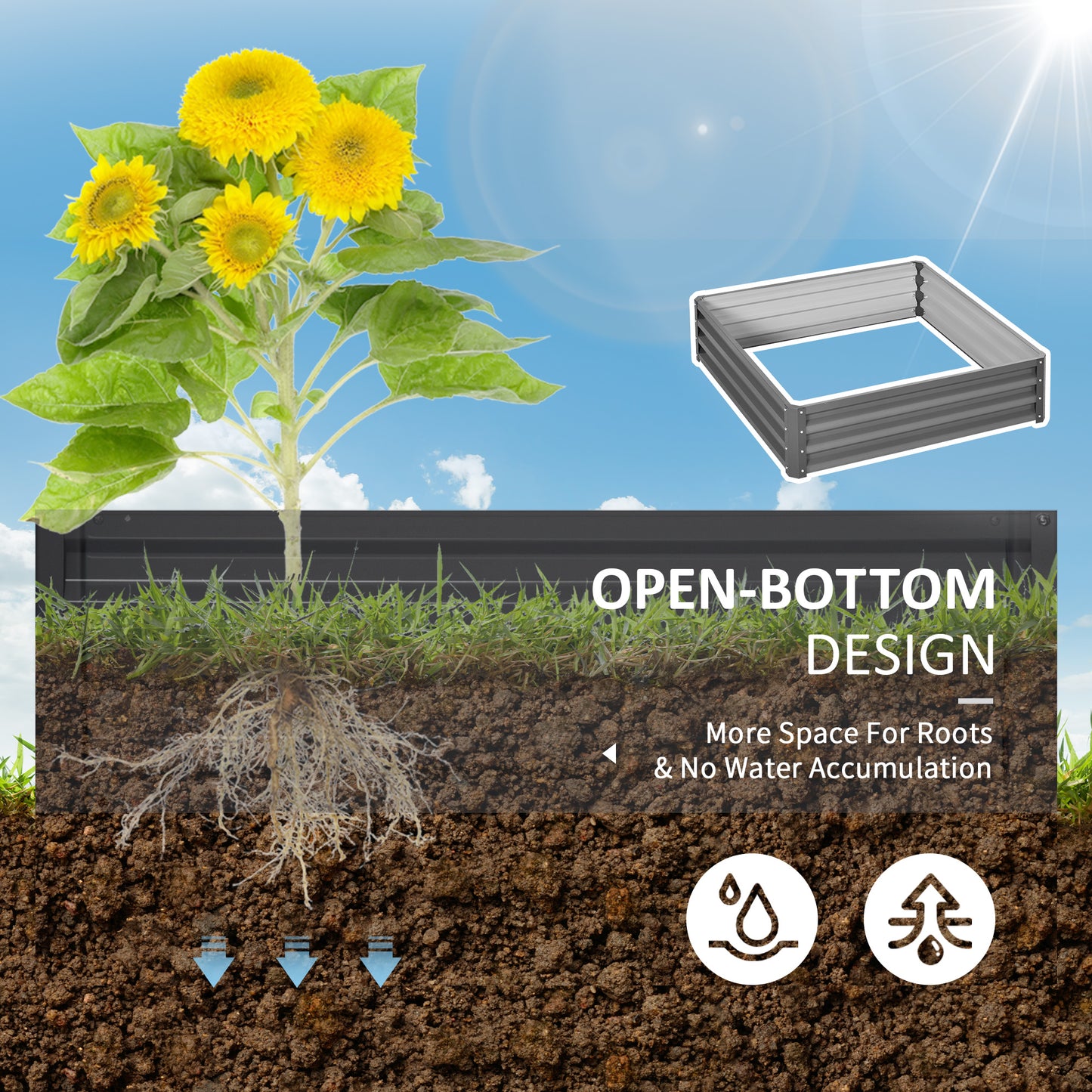 outsunny-432l-square-raised-garden-bed-box-steel-frame-for-vegetables-flowers-and-herbs-120-x-120-x-30cm-light-grey