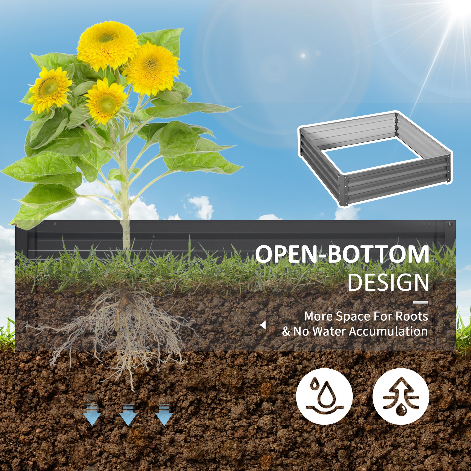outsunny-432l-square-raised-garden-bed-box-steel-frame-for-vegetables-flowers-and-herbs-120-x-120-x-30cm-light-grey