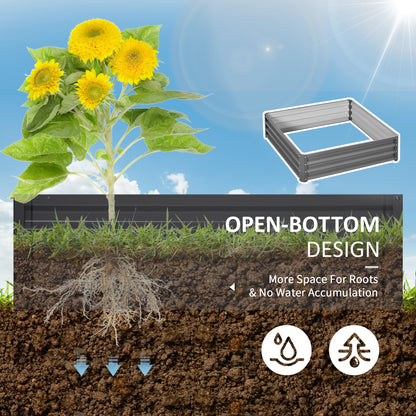 outsunny-432l-square-raised-garden-bed-box-steel-frame-for-vegetables-flowers-and-herbs-120-x-120-x-30cm-light-grey