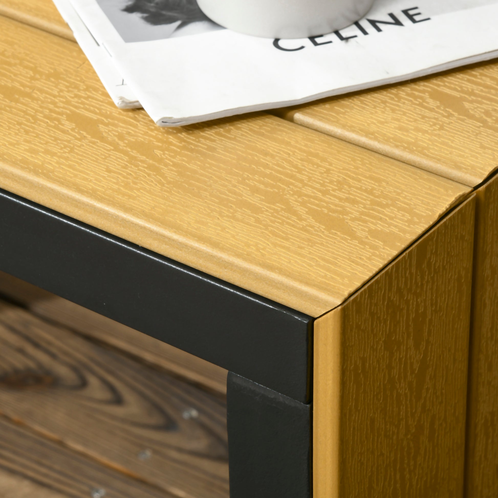 outsunny-4-seater-garden-sofa-set-patio-conversation-set-w-padded-cushions-wood-grain-plastic-top-table-and-side-panel-dark-grey