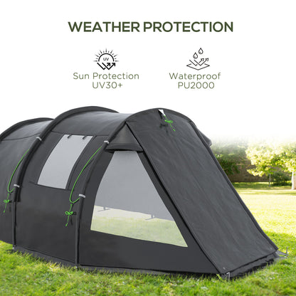 outsunny-3-4-man-tunnel-tent-two-room-camping-tent-with-windows-and-covers-portable-carry-bag-for-fishing-hiking-sports-festivals-black