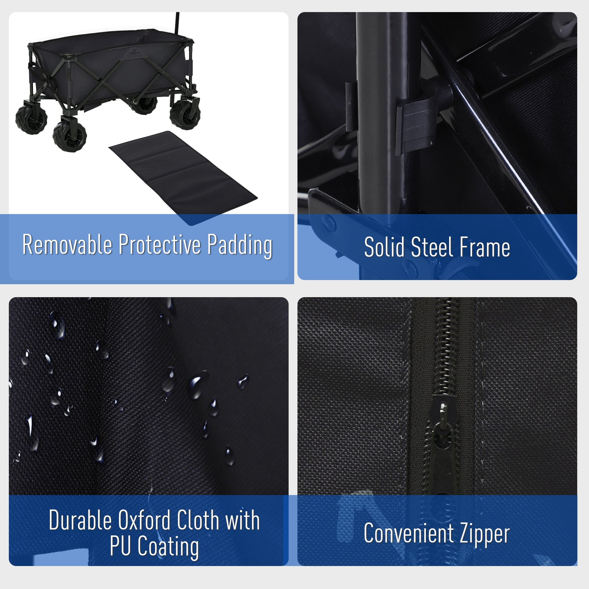 outsunny-outdoor-folding-garden-trolley-on-wheels-capming-cargo-wagon-cart-trailer-w-handle-wheels-for-beach-garden-black