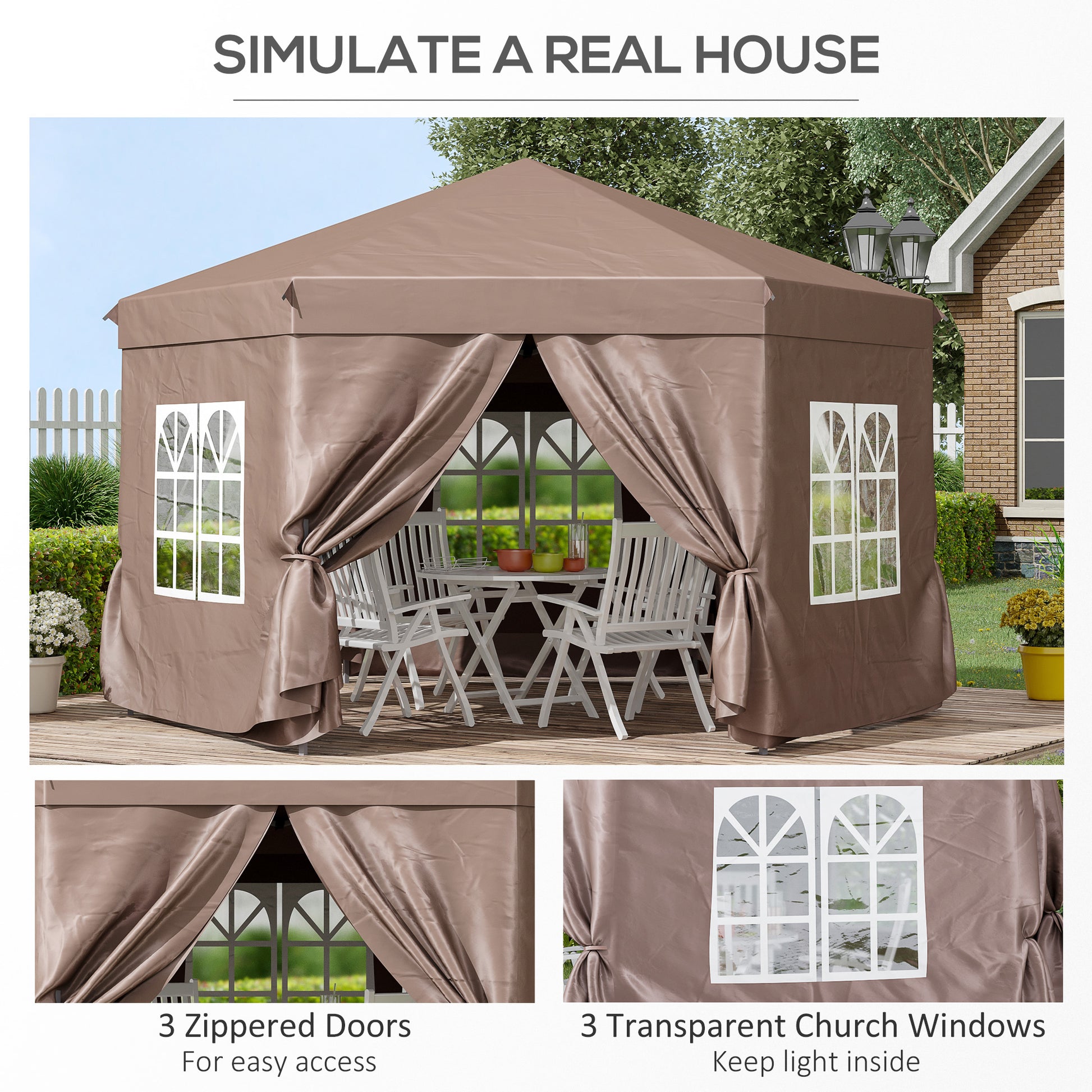 outsunny-4m-x-4m-hexagonal-metal-frame-garden-gazebo-brown