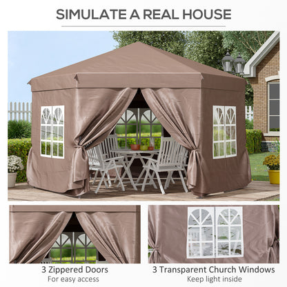 outsunny-4m-x-4m-hexagonal-metal-frame-garden-gazebo-brown