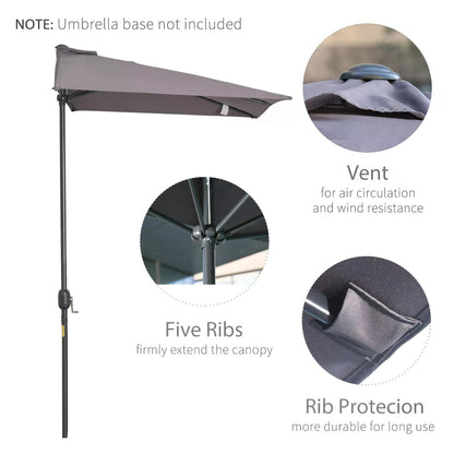 outsunny-balcony-half-parasol-semi-round-umbrella-patio-crank-handle-2-3m-grey-no-base-included
