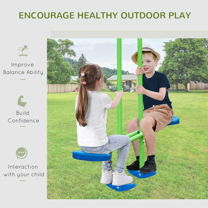 outsunny-metal-swings-seesaw-set-double-seats-with-a-height-adjustable-children-outdoor-backyard-play-set-for-toddlers-over-3-years-old-green