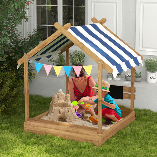 outsunny-wooden-sandbox-with-canopy-house-design-brown